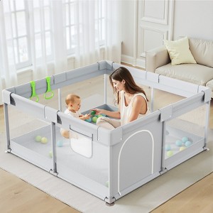 Large Baby Playpen – 47×47in Toddler Play Yard, Indoor Activity Fence for Apartments, Safe & Spacious Play Area - 1 of 4