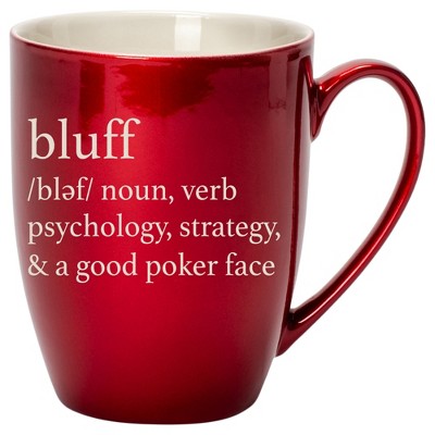 100 North Cardinal Red Metallic Finish, 10 Ounce, Comfortably Fits Your Hands, New Bone China Coffee Tea Cup Mug, Bluff noun, verb, psychology,