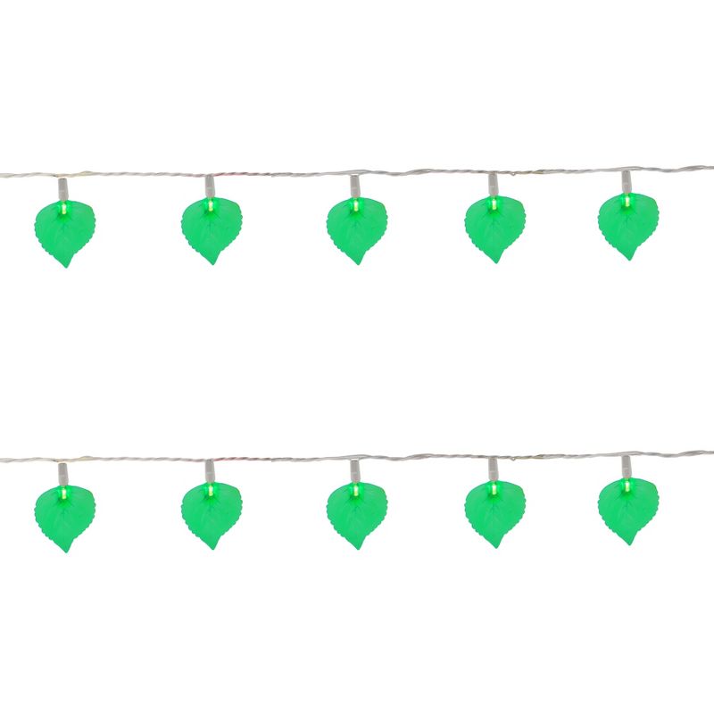 Northlight 10 Battery Operated Leaf Shaped Novelty Christmas Lights - Clear Wire, 1 of 8