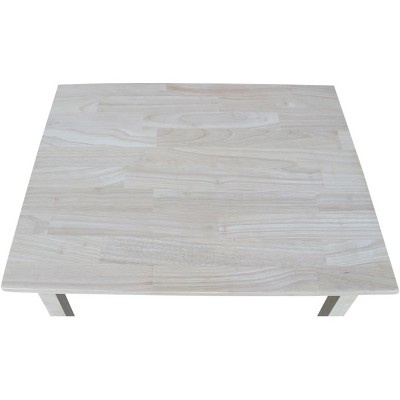 Unfinished White Wooden Kids Table with Tapered Legs