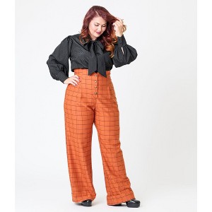 Unique Vintage Women's Plus Wide Leg Trousers - 1 of 4