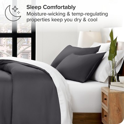 Full/Queen Forged Iron Grey TENCEL Lyocell Duvet Cover Set