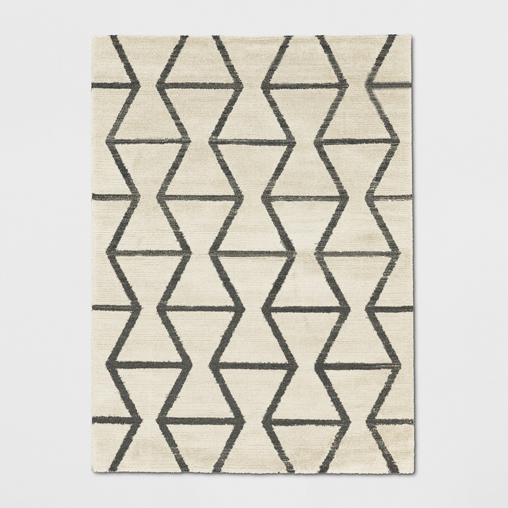 Photos - Area Rug 5'x7' Glacier Hourglass Woven  Cream - Threshold™