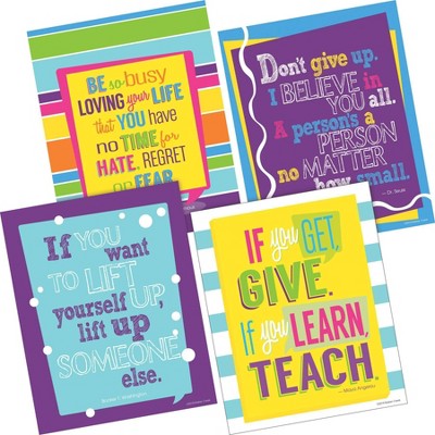 Set of 8 Colorful Motivational Art Prints with Quotes