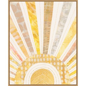 22" x 28" Boho Sunshine I by Courtney Prahl Framed Canvas Wall Art Light Brown - Amanti Art: Vertical Lithograph, Nature Theme - 1 of 4