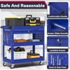 Huxxion 3-Tier Rolling Tool Cart on Wheels, Heavy Duty Mechanic Tool Cart with Drawers, Utility Cart for Workshop Garage Warehouse(Gray) - 4 of 4