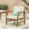 Okak Rustic Patio Accent Chairs Upholstered Club Chairs,Set of 1,Outdoor Acacia Conversation seat for Porch,Garden&Backyard,400lbs Max - 3 of 4