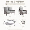 XIZZI Outdoor Patio Swivel Chair Conversation Set, 3/5/7/8 Piece Sofa Sets w/ Side Table, 360° Swivel Seats & Optional Coffee Table/Loveseat - 3 of 4