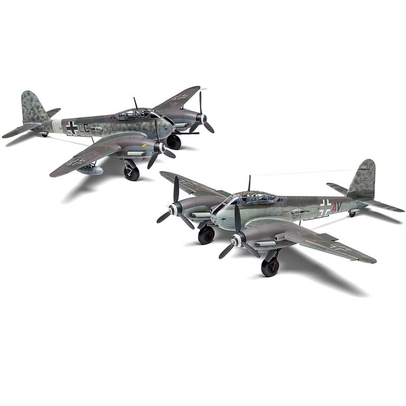 Level 2 Model Kit Messerschmitt Me410A-1/U2 & U4 Fighter-Bomber Aircraft with 2 Scheme Options 1/72 Plastic Model Kit by Airfix, 4 of 5