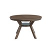 VYNXARIA 47.24in Round Rubber Wood Dining Table for 4-6 with Wooden Trestle Pedestal Base,Modern Kitchen Wooden Table Dinner Table£¬Oak(1Table) - 2 of 4