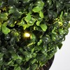 Whizmax 2 Pack 12” Faux Boxwood Topiary Balls with Led Lights for Outdoor Decor in Backyard, Balcony, Garden, Weddings, and Home Decoration - 3 of 4