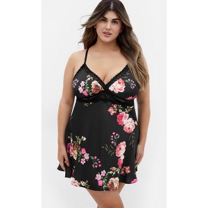 Women's Plus Size Arcadia Chemise - black | CITY CHIC - 1 of 4