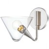 Mitzi Isabella 1 - Light Wall Light in  Polished Nickel Clear Glass Shade  Shade - 2 of 2