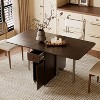 ATJafurn 58.9'' Folding Table No Assembly Required, Rectangular Wooden Extendable Dinning Table With Wheels And Storage - 2 of 4