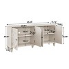 65.2" Sideboard,Mid Century Modern Buffet Cabinet with Geometric Doors & Adjustable Shelf for Living Room,Dining Room-Baofuwish - 4 of 4