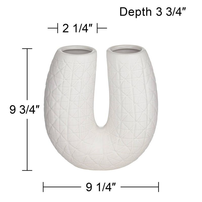 Studio 55D Albuquerque Matte White 9 3/4" High U-Shaped Decorative Vase, 4 of 10
