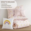 AENKYO Pom Pom & Rainbow Comforter Set, Twin Cotton Jacquard Kids Bedding with Embroidered Cloud Pillows, 4-Piece Cute Design - 3 of 4