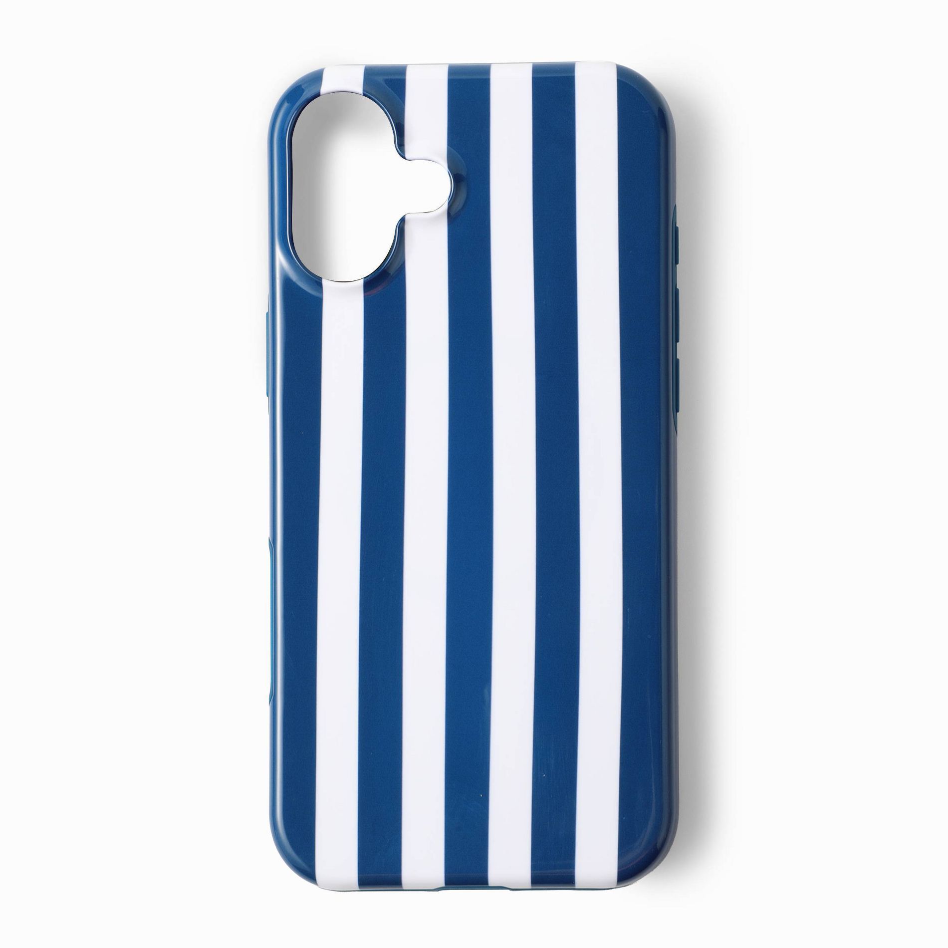 GEMS Hello Lux Navy Cabana Stripe Glossy iPhone Case - 16 Plus