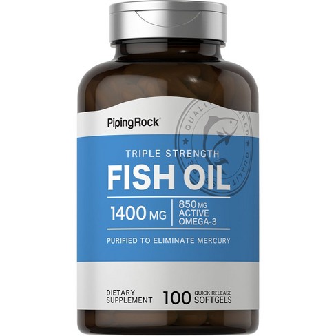 Piping Rock Triple Strength Omega 3 Fish Oil 1400mg | 100 Softgels