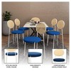 LeisureMod Velvet Dining Chair Rattan Back Side Chair Comfortable Kitchen Chair with Stainless Steel Base Euston Collection - 2 of 4