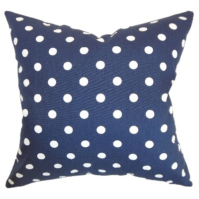 Polka Dot Throw Pillow Blue 18