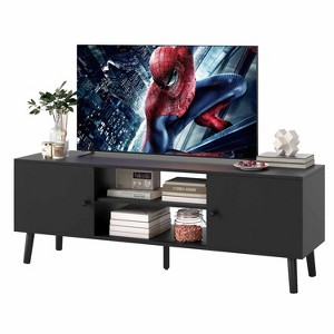 FDW TV Stand for 55 60 Inch TVs,Entertainment Center with 2 Storage Cabinets and Open Shelves, Modern Media Console Table - 1 of 4