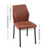 VYNXARIA Brown PU Leather Dining Chairs Set of 4 Faux Leather Dining Chairs Living Room Chair Modern Kitchen Armless Side Chair - 4 of 4