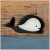13"x34" Wood Handmade Distressed 4 Hanger Wall Hook with White Whales, Rope - Olivia & May: Entryway Organizer - 3 of 4