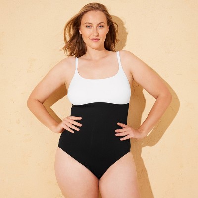 Shade & Shore Women's Scoop Neck High Leg Medium Coverage One Piece Swimsuit - Shade & Shore™ Black M — фото 4