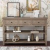 Karl Home | 47" Wood Console Table Entryway Table with 3 Drawers Vintage Gray - 2 of 4