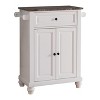 Kings Brand Furniture Herrin Kitchen Cart Storage Cabinet, White - 2 of 4