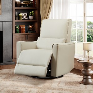 Swivel Rocking Recliner Chair, Lumbar Support & Padded Armrest, Comfortable Rocker Recliner, for Living Room, Bedroom - 1 of 4