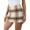 Women's Plaid High Waist Mini Skirt - Fall Bodycon Dress for Fashion Outfits 01 Khaki 01 Khaki X-Large - 2 of 4