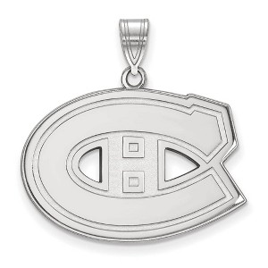 Black Bow Jewelry 10k White Gold Montreal Canadiens NHL Large Pendant - 1 of 3