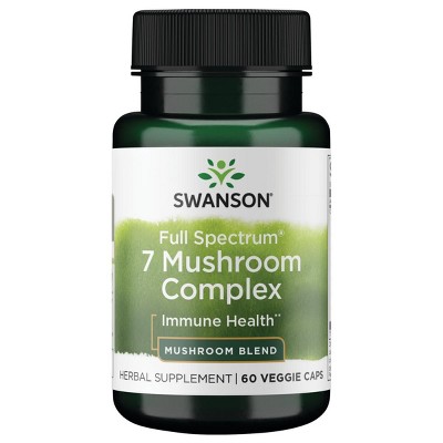 Swanson Full Spectrum 7 Mushroom Complex 60 Veggie Capsules.