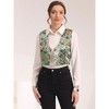 Allegra K Women's Floral Pattern Button Closure Satin Waistcoat Vest - 3 of 4