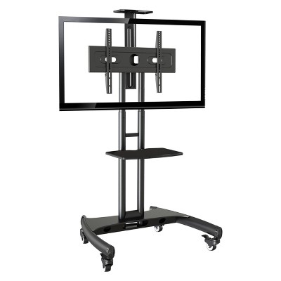 Standard Flat Panel TV Stand for TVs up to 70&#34; with AV Cart Range Black - Rocelco