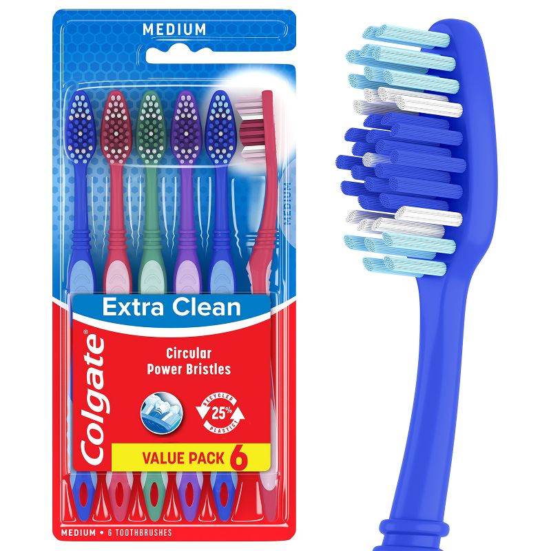 Colgate Extra Clean Full Head Medium Toothbrush, 1 of 11