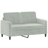 vidaXL 2-Seater Sofa Light Gray 47.2 in. Velvet - 2 of 4