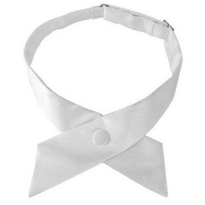 Women's Solid Color 1.75" W x Up to 19" L Crossover Tie Uniform Adjustable Neck tie