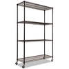 Alera NSF Certified 4-Shelf Wire Shelving Kit with Casters, 48w x 18d x 72h, Black - 3 of 4