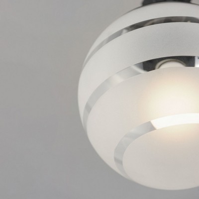 Black and White Glass Semi-Flush Mount Light Fixture