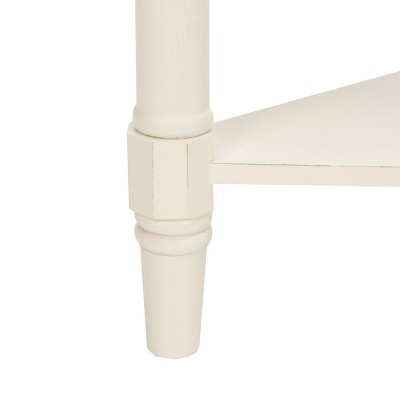 White Triangular Wood Corner Desk with Storage