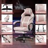 Ergonomic Gaming Chair, High-Back PU Computer Chair, Retractable Footrest, Height Adjustable, Adjustable Lumbar & Headrest, Swivel Office Chair - 3 of 4