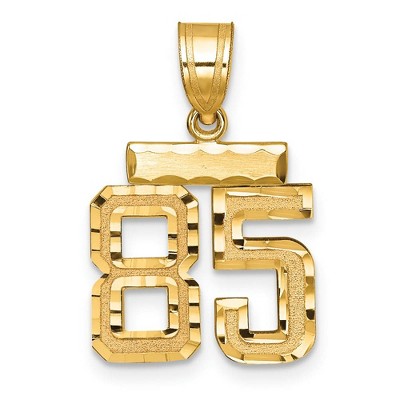 Black Bow Jewelry 14k Yellow Gold, Varsity Collection, Small D/C Pendant Number 85