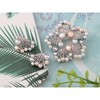 Anna-Kaci Women's Classy Multi-Color Faux Pearl Clear Rhinestone Crystal Brooch Pin Floral Earring Stud Set - Multicolor - 4 of 4