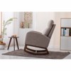 Okak Modern Rocking Accent Chair Armchair with Side Pocket and Wood Legs Comfy High Backrest Glider Chair for Bedroom Lounge Nursery - 4 of 4