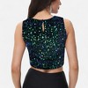 Anna-Kaci Women's Sleeveless Sequin Crop Top with Round Neckline and Sparkle Embellishment - 4 of 4