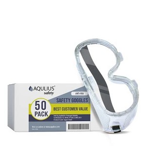 Aqulius 50 Pack Safety Goggles ANSI Z87+ Certified for Nurses Construction Fabrication Lab Work Chemistry Science Onion Cutting - 1 of 4