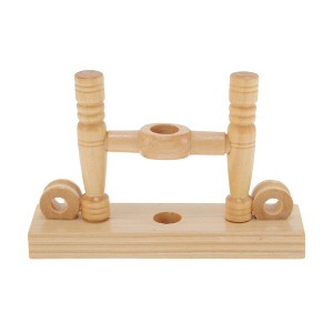 Unique Bargains Detachable Fan Style Fan Display Stand Wood 1 Pc - 1 of 4